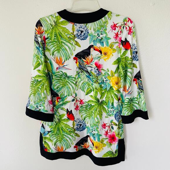 Soft Surroundings Size S Tropical Jungle Knit tunic - Picture 10 of 12